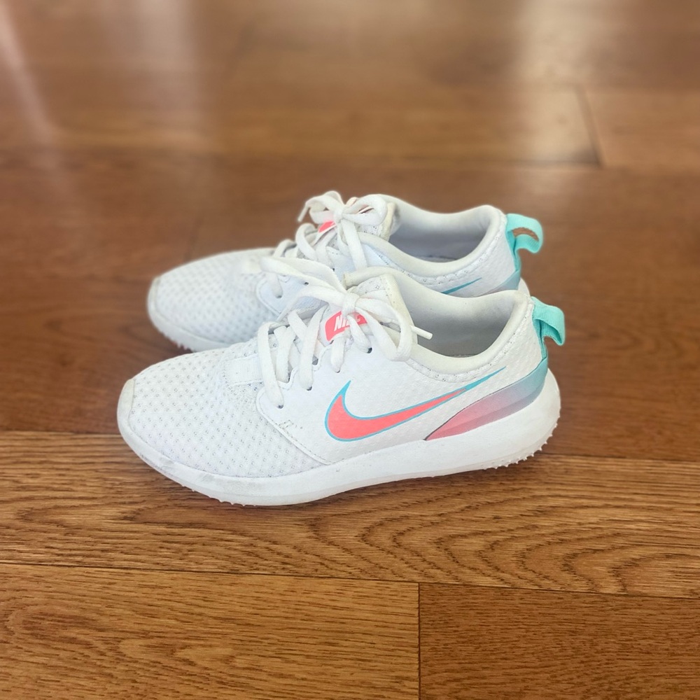 Nike Kids White and Pink Athletic Shoes